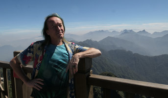 Patrick Blanc at the summit of Mt Fansipan, Sapa, Vietnam, Nov. 2017