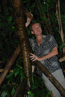 Patrick Blanc au pied d&#039;un Pandanus, Sabang, Palawan, Philippines, mai 2011