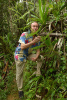 Patrick Blanc behind a huge form of the terrestrial Lycopodium cernuum,  Waisali, Vanua Levu, Fiji, Aug. 2016