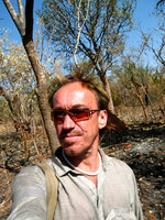 Patrick Blanc dans savane au Mali, Jan. 2006