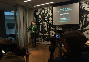 Patrick Blanc during his conference at the French Embassy, Tokyo, Sept. 2015