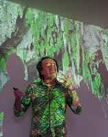Patrick Blanc during his conference celebrating the 35 years of Saint Jean de Beauregard plant festival, France, April 2019