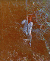 Patrick Blanc during his first field trip in tropical rain forest, Khao Yai NP, Thailand, 1972