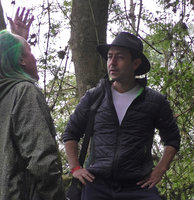 Patrick Blanc explaining the growth habits of the primitive Hedyosmum to Andres Ibanez, Chicaque, Soacha, Colombia, Oct. 2016