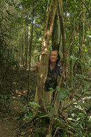 Patrick Blanc holding a flat Tetrastigma stem, Macleod Is., Tanintharyi, Myanmar, Jan. 2018