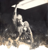 Patrick Blanc illustrating an Edith Piaf song, June 1978