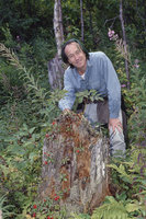 Patrick Blanc in a forest clearing, Quebec, Sept. 2001