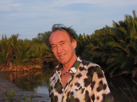 Patrick Blanc in front of a Nypa fruticans mangrove swamp, Trengganu, Malaysia, July 2013