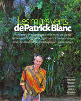 Patrick Blanc in front of his outdoor home vertical garden, L&#039;Express Mag, 1999
