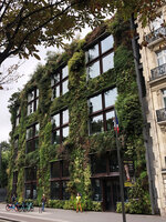 Patrick Blanc in front of his Vertical Garden at the Quai Branly Jacques Chirac Museum, Paris, Sept. 2022