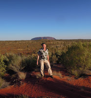 Patrick Blanc in front of the Allocasuarina decaisneana savannah, Ayer&#039;s Rock, Australia, Aug. 2013