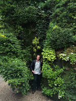 Patrick Blanc inside his green spiral, above view, Chaumont sur Loire, France, May 2015
