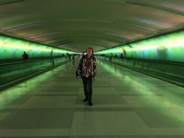 Patrick Blanc in the green Light Tunnel, Detroit, July 2016