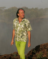Patrick Blanc, just above the Victoria Falls, Zambia, Sept. 2017