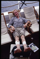Patrick Blanc just after big sanitary problems during Ushuaia TV program, West Papua, New Guinea, April 2000