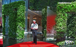 Patrick Blanc just before the inauguration of the Siam Paragon, Bangkok, Dec. 2005