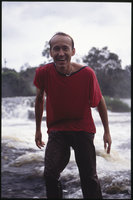 Patrick Blanc just out of water, Cameroun, 1991