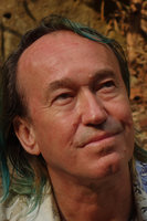 Patrick Blanc looking at forest canopy, Chumphon , Thailand, Jan 2015