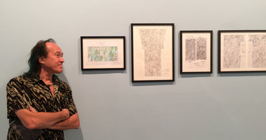 Patrick Blanc looking at his designs at the Art Biennale, Istanbul, Sept. 2015