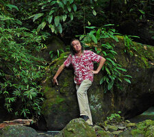 Patrick Blanc near the habitat of Alpinia oceanica, Savusavu, Vanua Levu, Fiji,, Aug. 2016