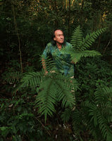Patrick Blanc observing the fern Pteris wallichiana, Batu, Malang, Java, May 2018