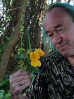 Patrick Blanc observing the flowers of Aeschynomene elaphroxylon, Lake Abaya, Arba Minch, Ethiopia, Jan. 2019