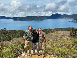 Patrick Blanc, Pascal Héni and our guide above the Anggi Lakes, Arfak Mts, West Papua, May 2025
