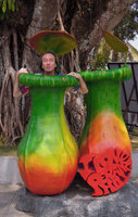 Patrick Blanc, ready to be eaten by a giant Nepenthes, Penang Hill, Malaysia, March 2014