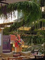 Patrick Blanc under some spires of his Rain Forest Chandelier, EmQuartier, Bangkok, May 2016