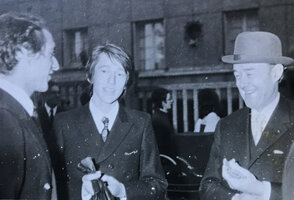 Patrick Blanc with his Father and Alain Marty at Patrick&#039;s sister wedding, 1970