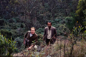 Patrick Blanc with his guide at Doddabetta peak, Nilgiris, India, Sept. 2002