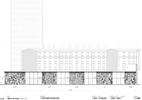 Rives de Seine, Façade Pavillon with vertical gardens