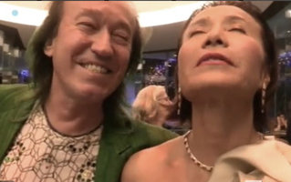 Supaluck Umpujh and Patrick Blanc under the Rainforest Chandelier during the inauguration of EmQuartier, Bangkok, Sept. 2015