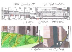 The Lookout Canyon Vertical Garden, perspective view