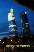 Torre de Cristal, Madrid, the Vertical Garden at night, Jan. 2016