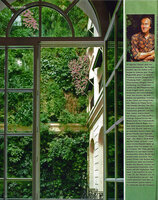 Vertical garden by Patrick Blanc at the Pershing Hall, as seen through windows, Paris