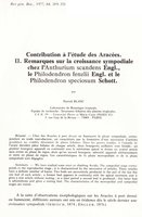 Blanc P., 1977, Contribution à l&#039;étude des Aracées, 2, Remarques sur la croissance sympodiale...