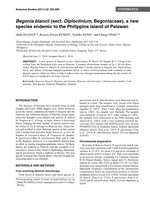 Botanical Studies (2011) vol 52 , Begonia blancii, publication, avril 2011