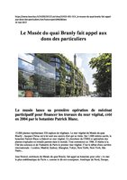 Les Echos 24 mai 2017, Quai Branly Museum, Vertical Garden by Patrick Blanc