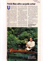 Figaro Magazine- Janvier 1995, Vertical Garden by Patrick Blanc